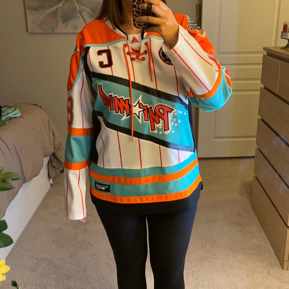 Black Pyramid Orange, Teal & White Hockey Jersey
